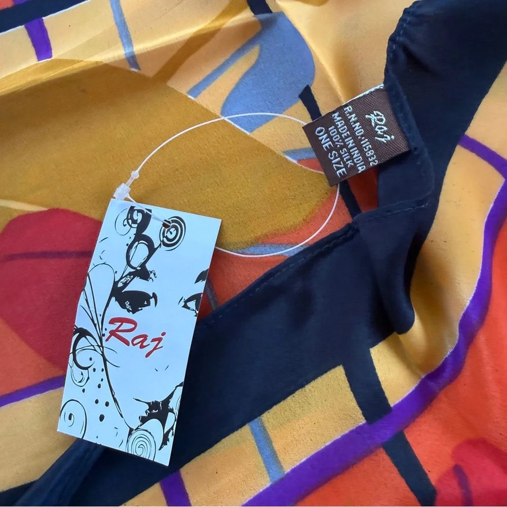 Anthropologie Raj Floral Silk Scarf